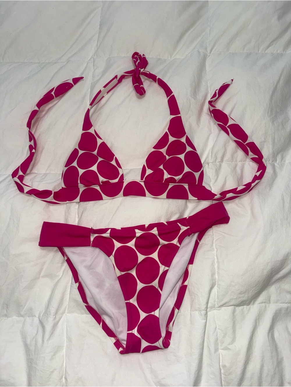 Victoria's Secret push up Pink Polka Dot Halter Bikini Set